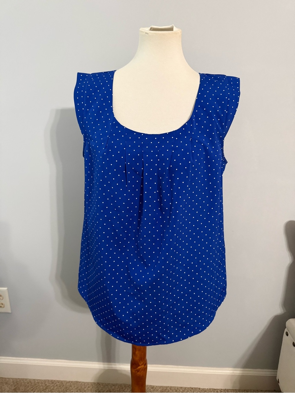 Candie's Royal Blue Polka Dot Scoop Neck Tank